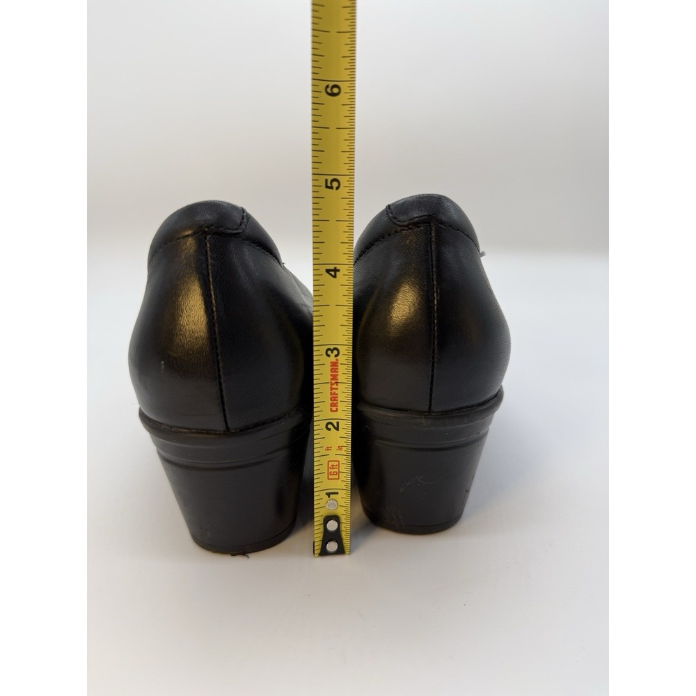 Clarks Collection Pump Heel Womens Size 8.5 M Black Leather Model 15260 Slip Ons - Picture 6 of 8